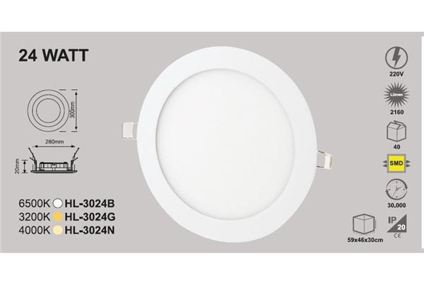 24 Watt Sıva Altı Yuvarlak Panel